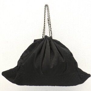 Chanel Black Satin Melrose Cabas Large Tote Hobo Shoulder Bag 11896031